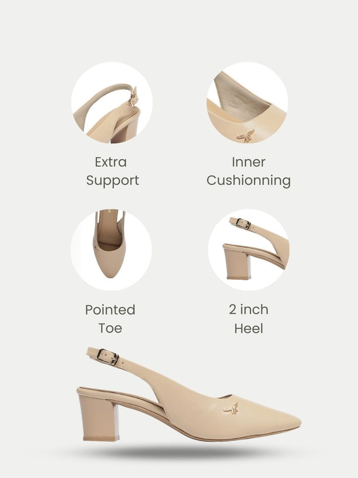 Zella Beige Block Heels