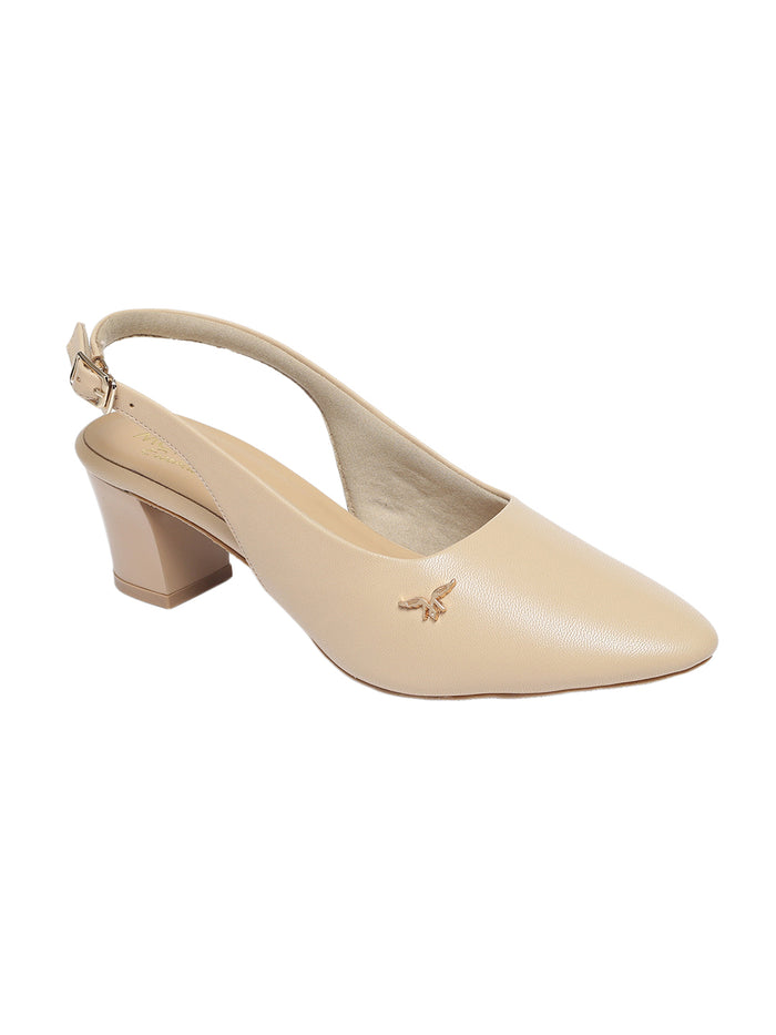 Zella Beige Block Heels
