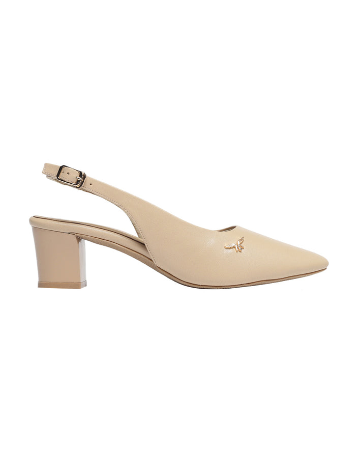 Zella Beige Block Heels
