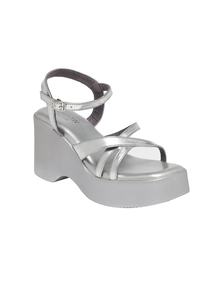 Zina Silver Wedge Heels