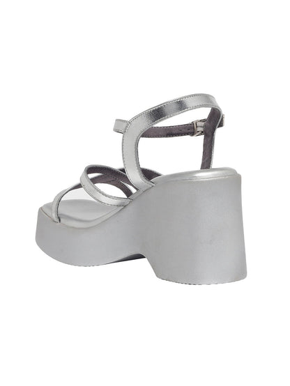 Zina Silver Wedge Heels