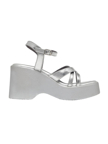 Zina Silver Wedge Heels