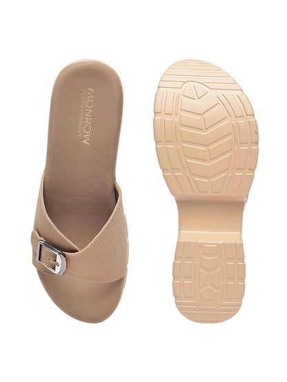 Ziva Dark Beige Wedge Heels