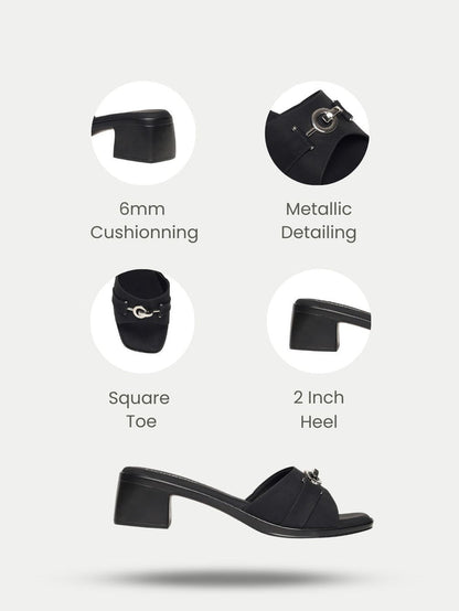 Zyelle Black Block Heels