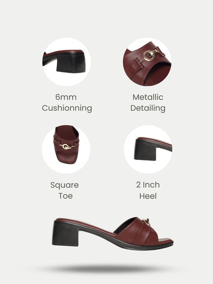 Zyelle Maroon Block Heels