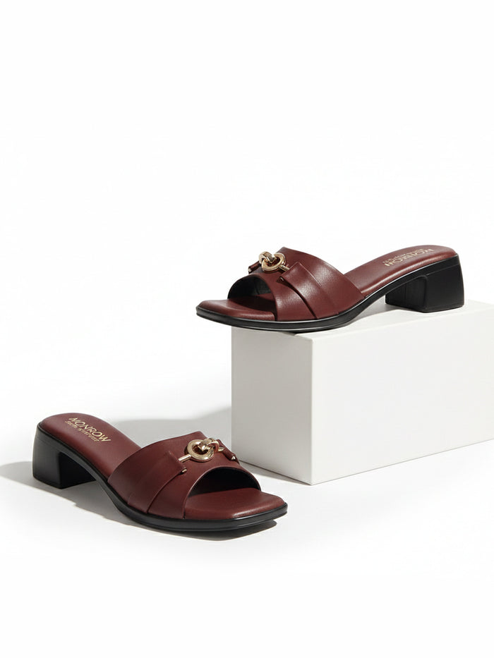 Zyelle Maroon Block Heels