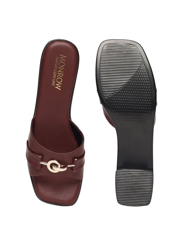 Zyelle Maroon Block Heels