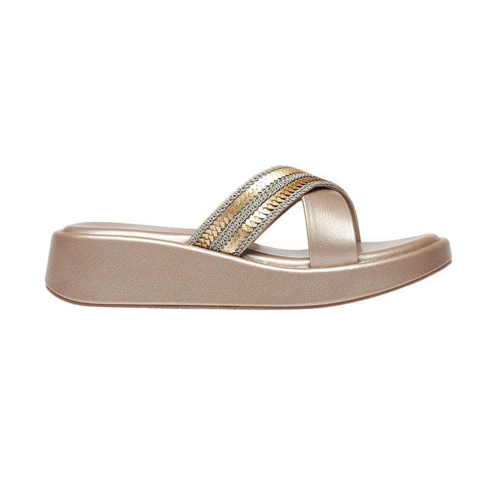 Zyra Gold Wedge Heels